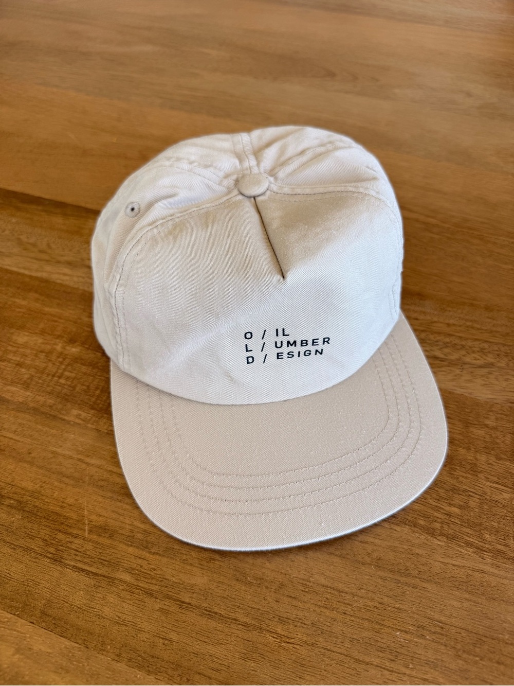 Oil & Lumber Beige Cotton polyester Interior Cap with Black Logo Tag